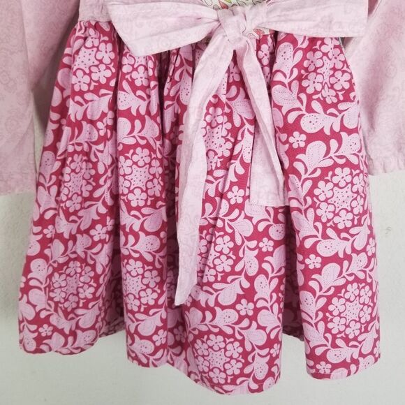 Handmade Long Sleeve Pink Bibbed‎ Dress - Picture 7 of 9